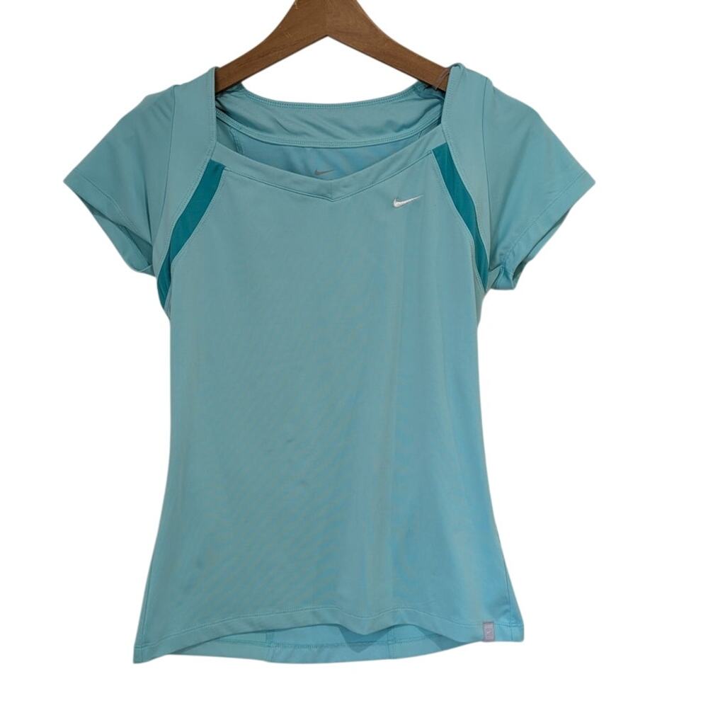 Nike Dri-Fit Mint Green Women's Tee (M) Athleisure Sporty Gym Tenniscore